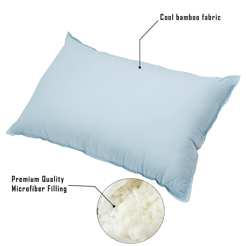 Swaas Bamboo Shell Micro Fiber Pillow - Blue