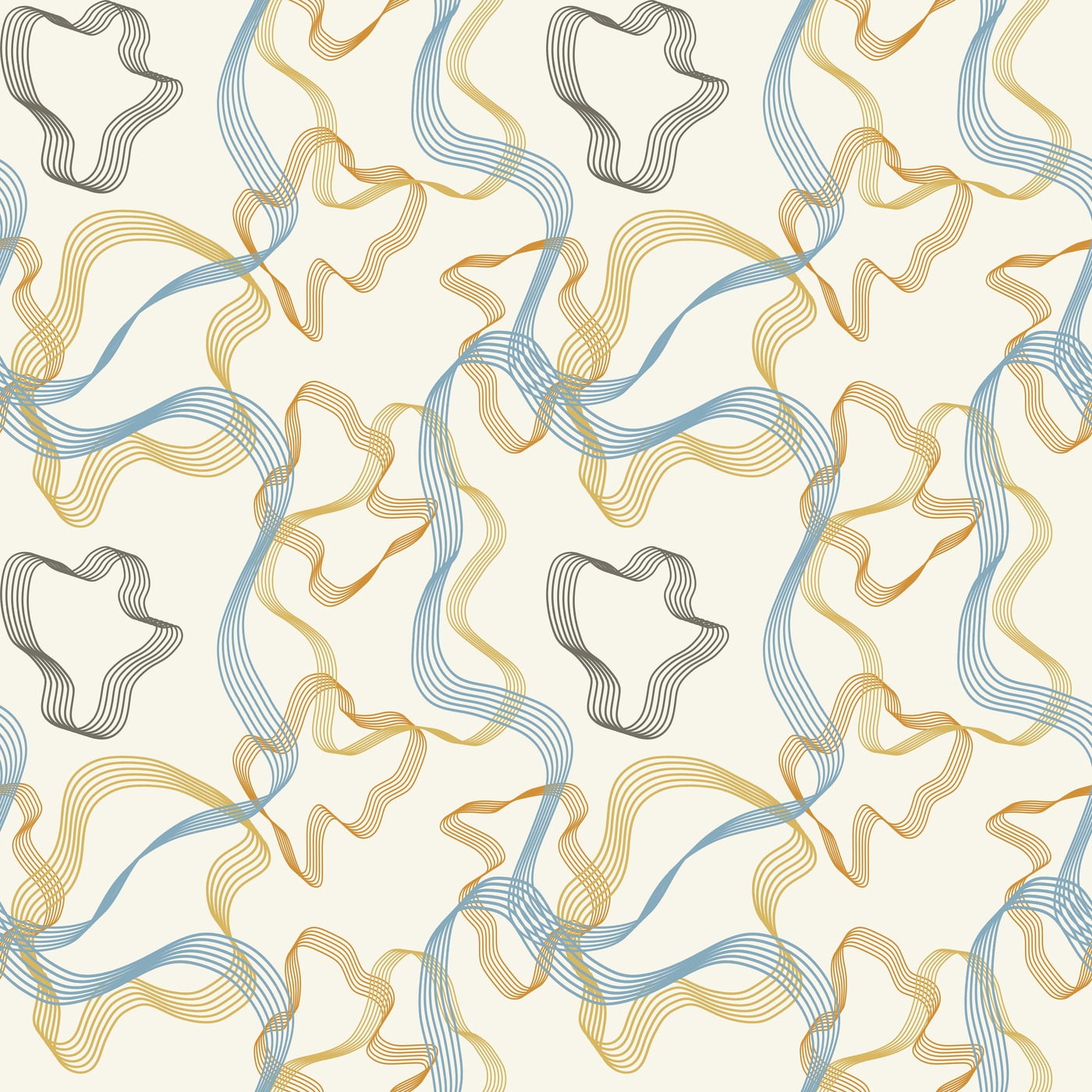 Swaas 100% Pure Cotton Circle Stripes Ivory / Light Brown Reversible Quilt