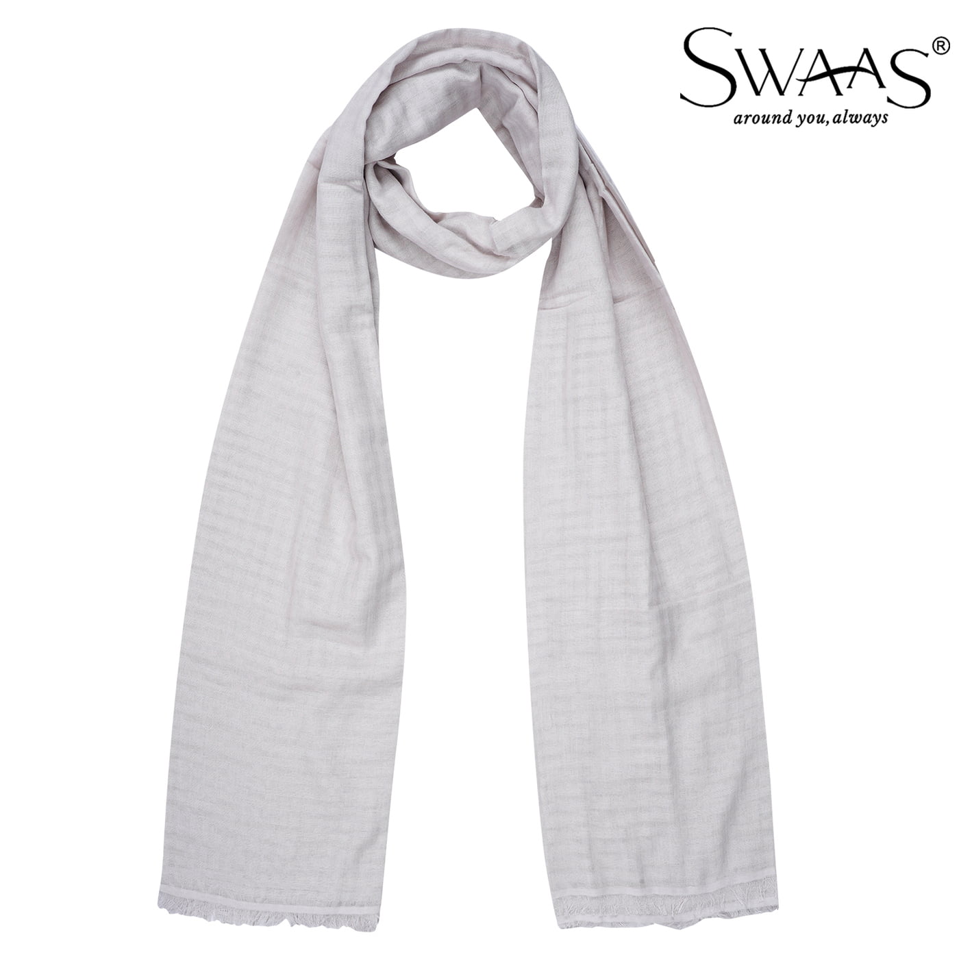 Women’s Stylish Scarf - Solid Grey, 100% Cotton