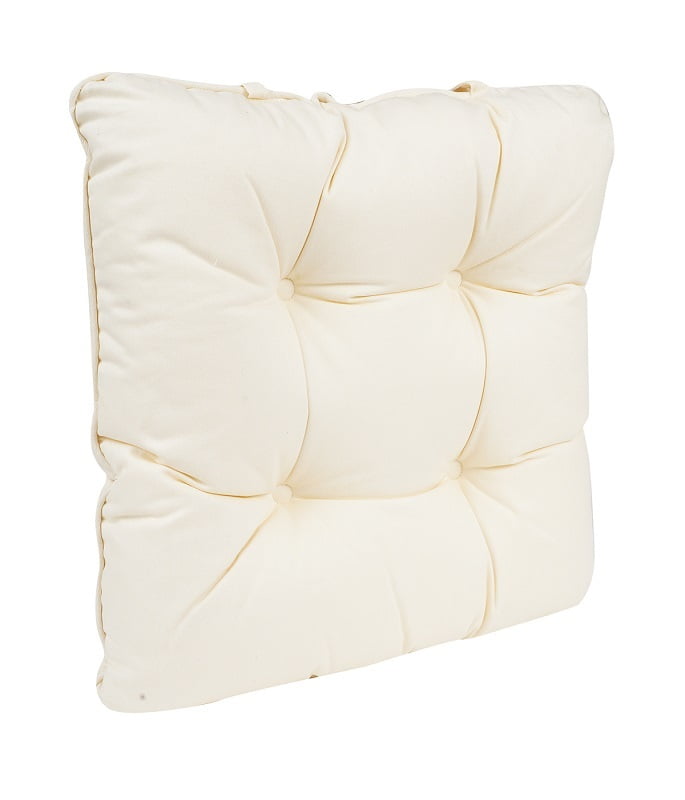 Swaas Seat Pad with ties 15" x 15" with super soft foam cushion - Ivory