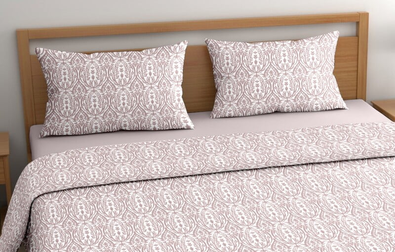 Swaas Cotton Eucalyptus Danica Pale Mauve Bedsheet Set