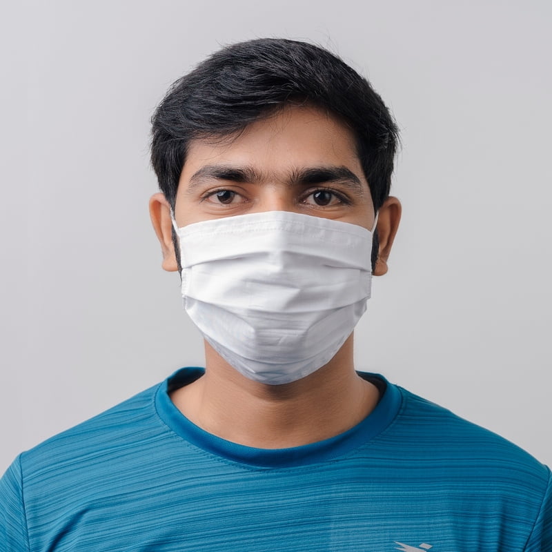 Swaas Reusable Washable Plain White Cotton Face Mask for Adults (Pack of 3)