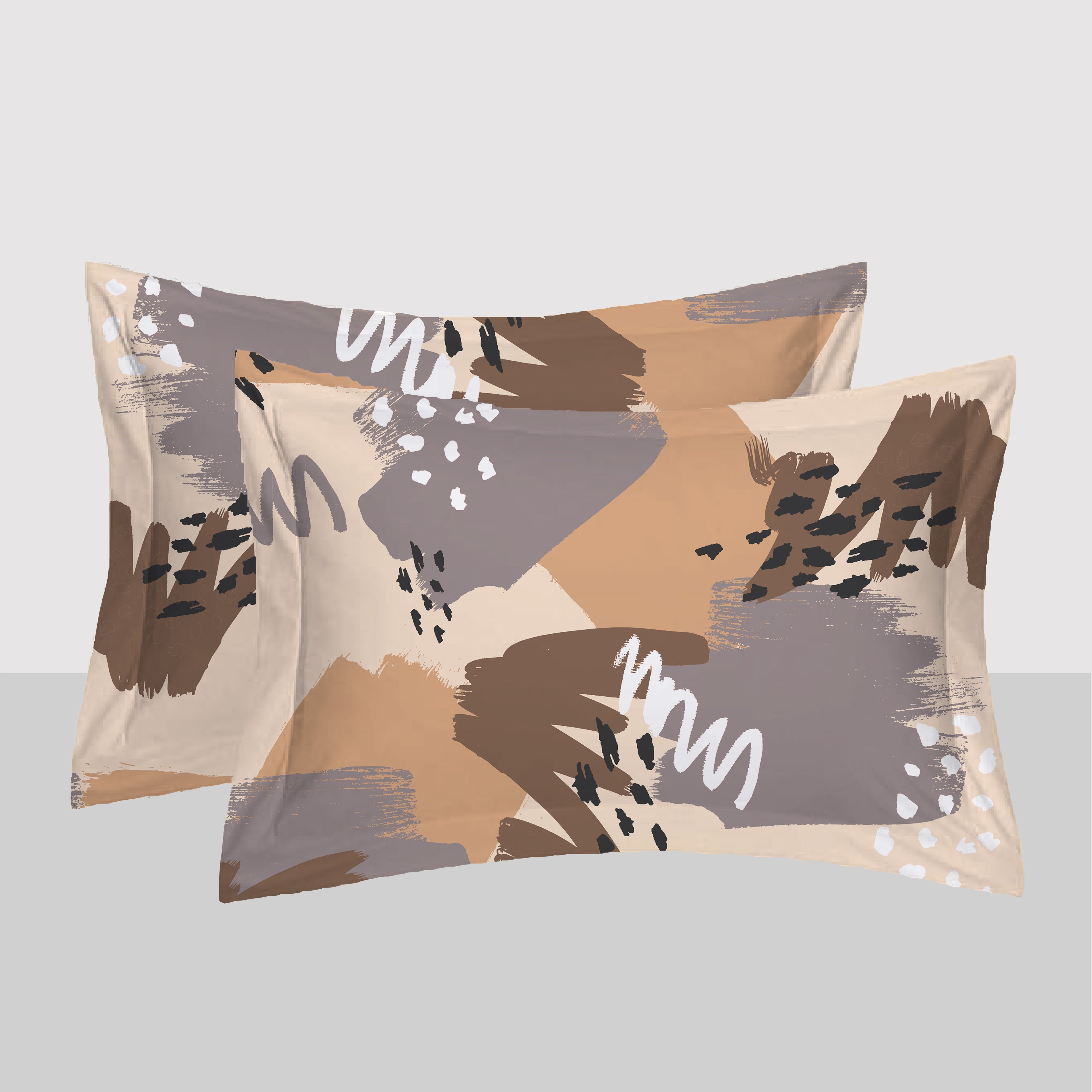 Swaas 100% Pure Cotton Abstract Brushstrokes Pillow Covers