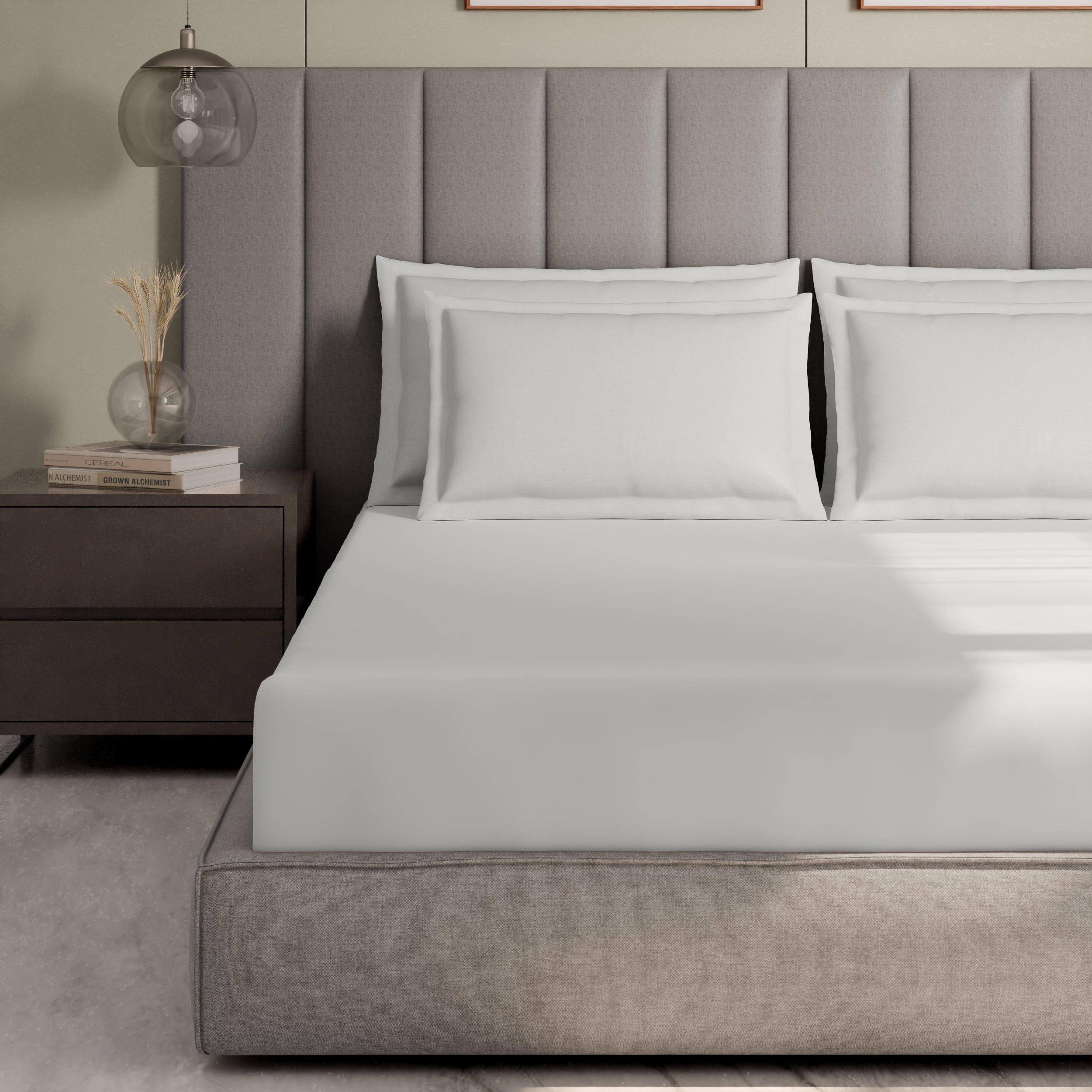 Swaas 100% Pure Cotton 600TC Fitted Sheet Set - White