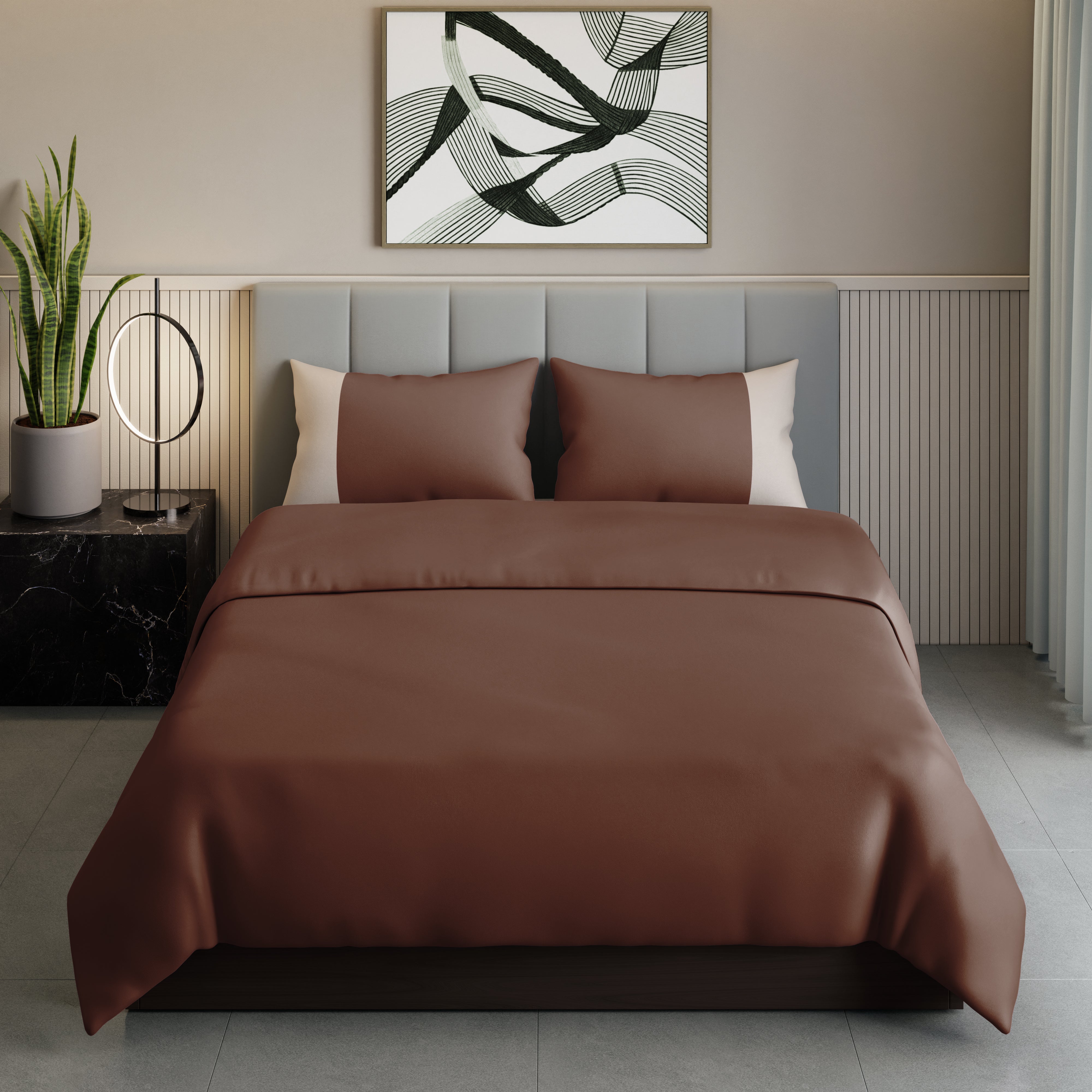 300 TC 100% Cotton - Cappuccino Bedsheet Set