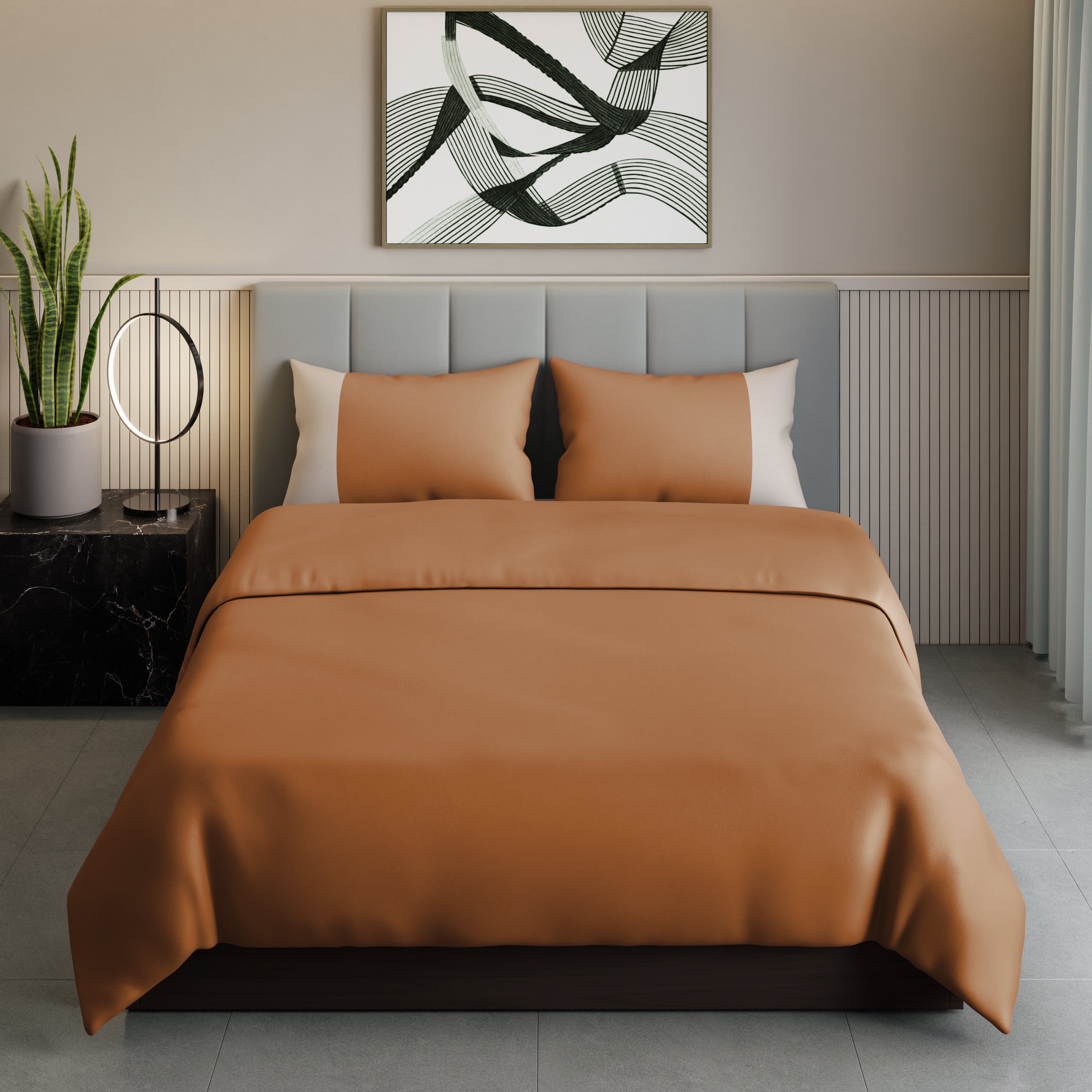 300 TC 100% Cotton - Roasted Pecan Bedsheet Set