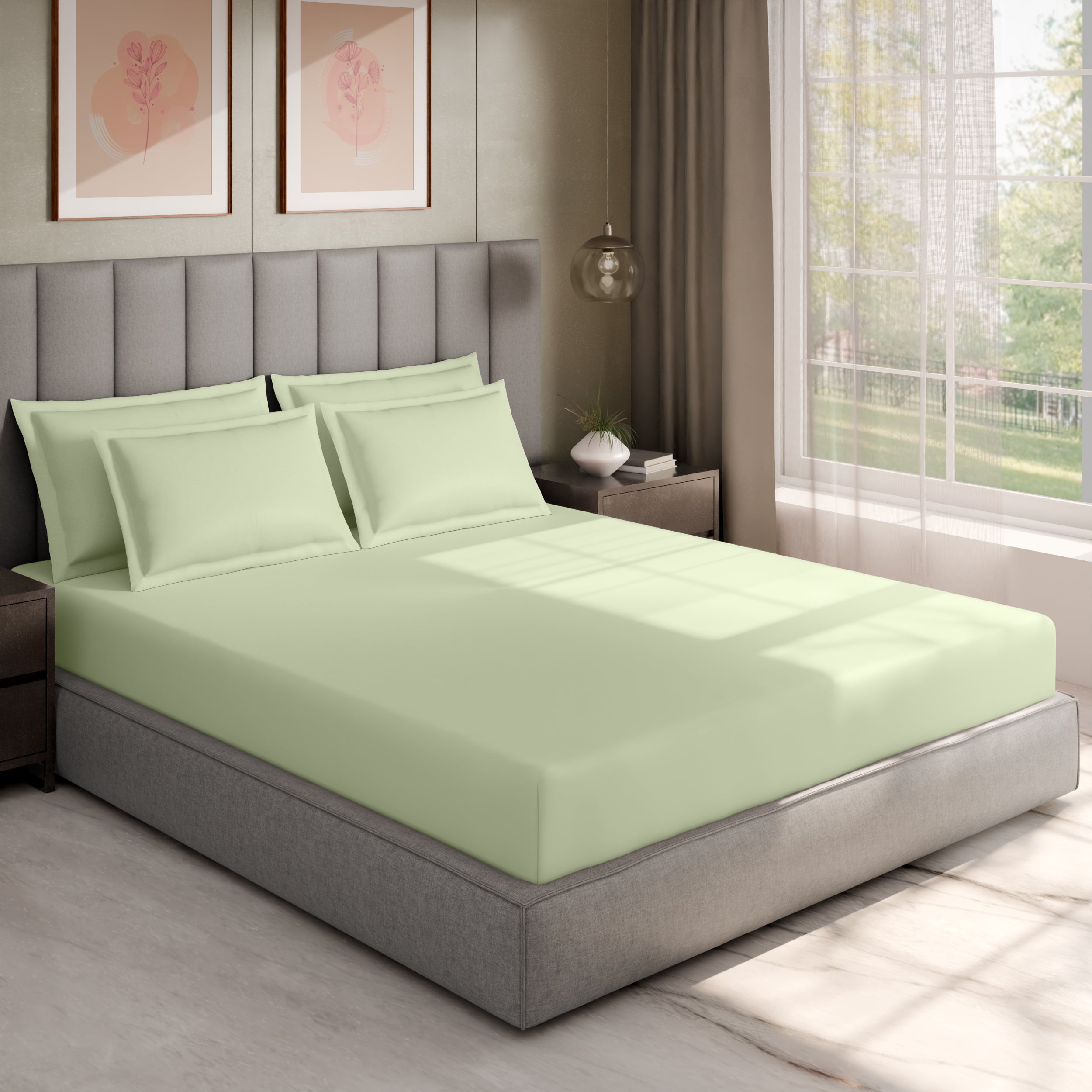 Swaas 100% Pure Cotton 600TC Fitted Sheet Set - Dewkist
