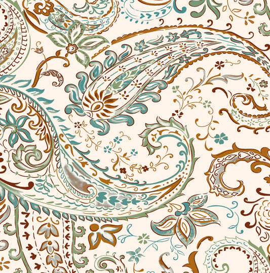 300 TC 100% Pure Cotton Paisley Paradise Brown Bedsheet Set