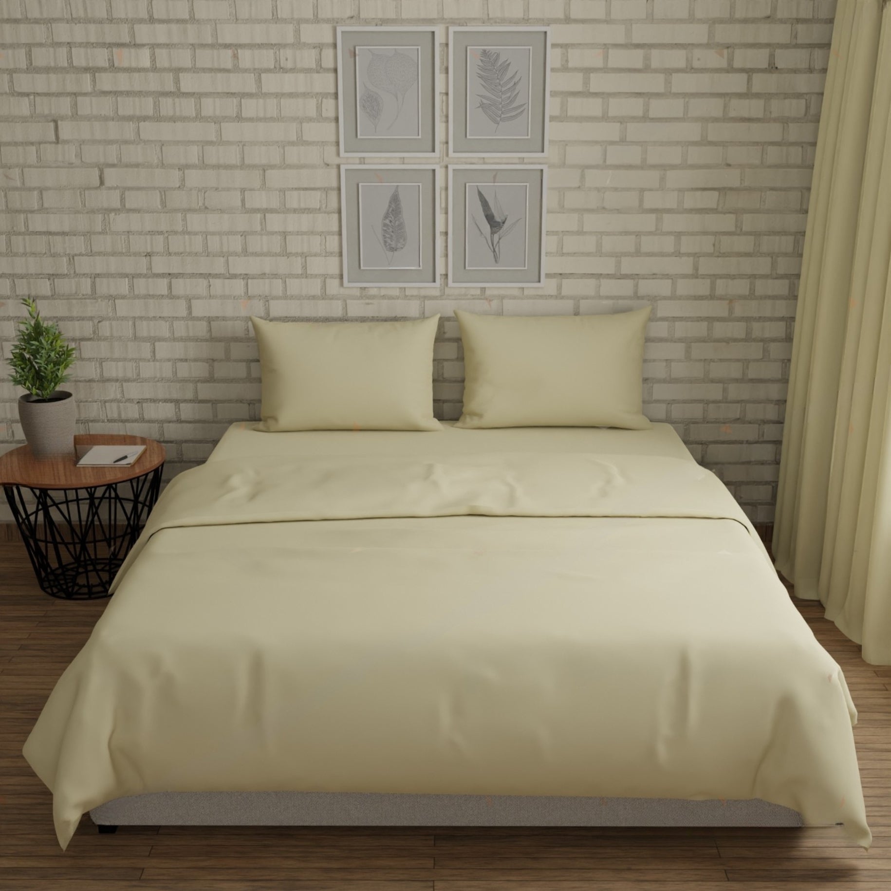 300 TC 100% Cotton Solid Dyed - Whitecap Grey Bedsheet Set