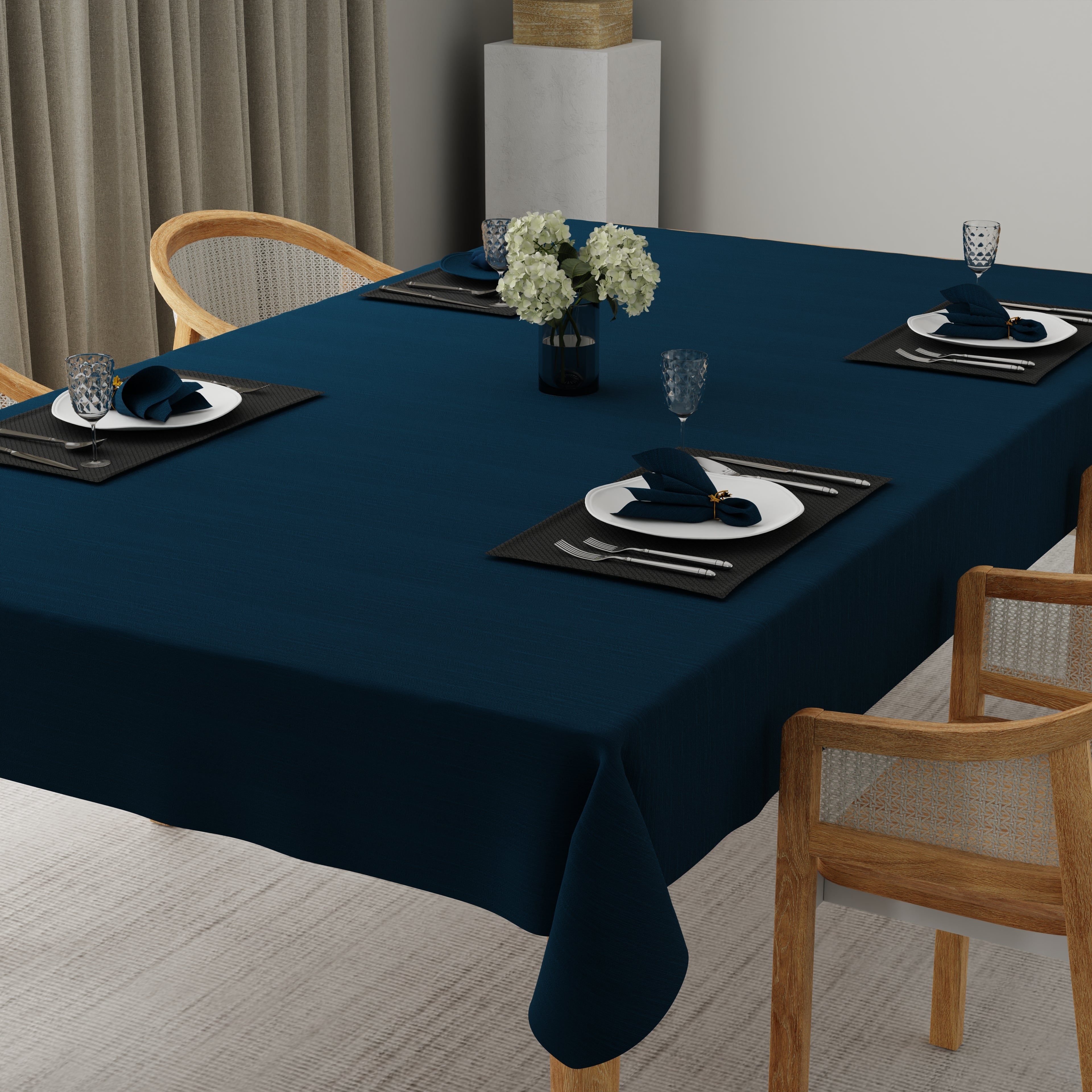 Navy - Solid Dyed Table Cloth 100% Cotton