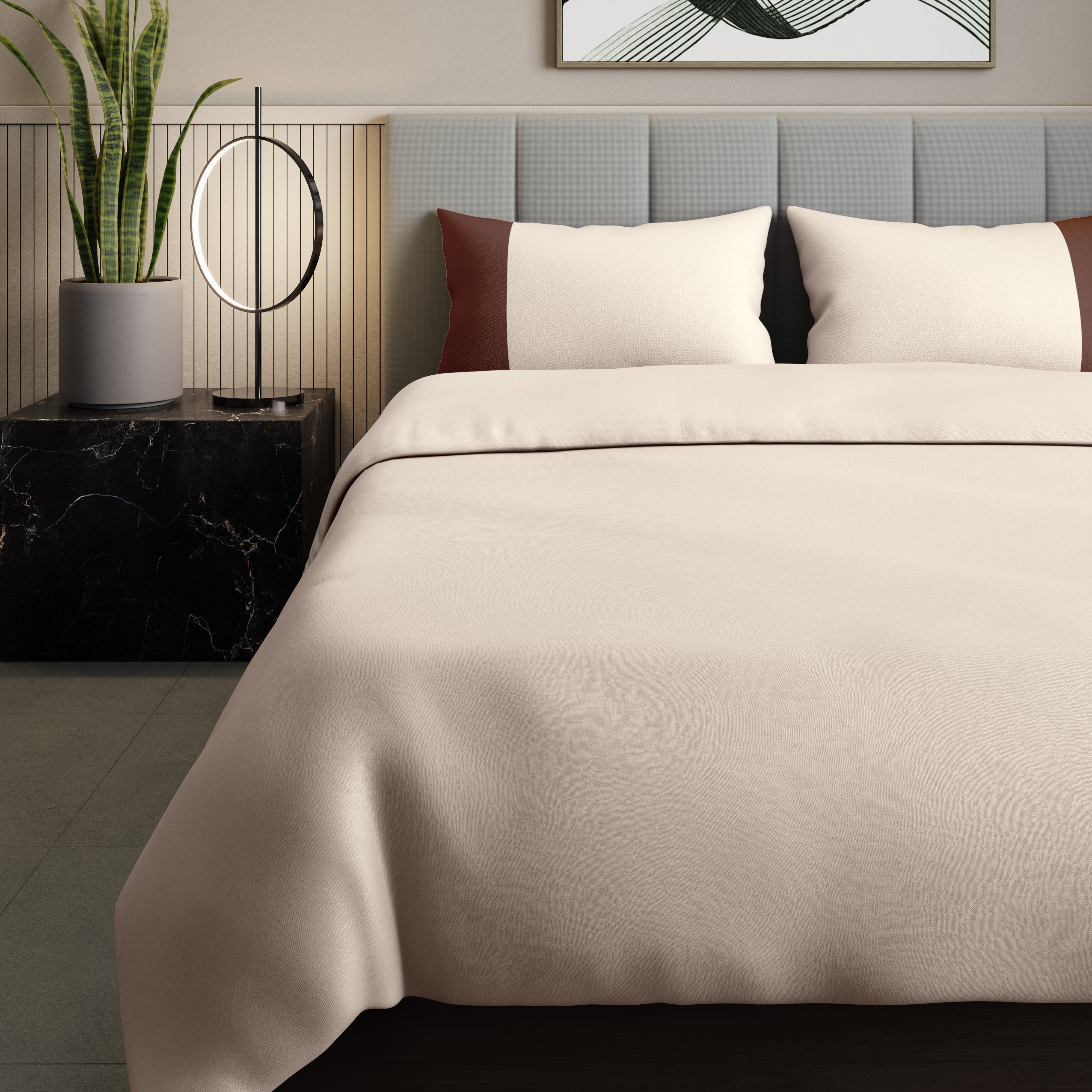 300 TC 100% Cotton - Whitecap Grey Bedsheet Set