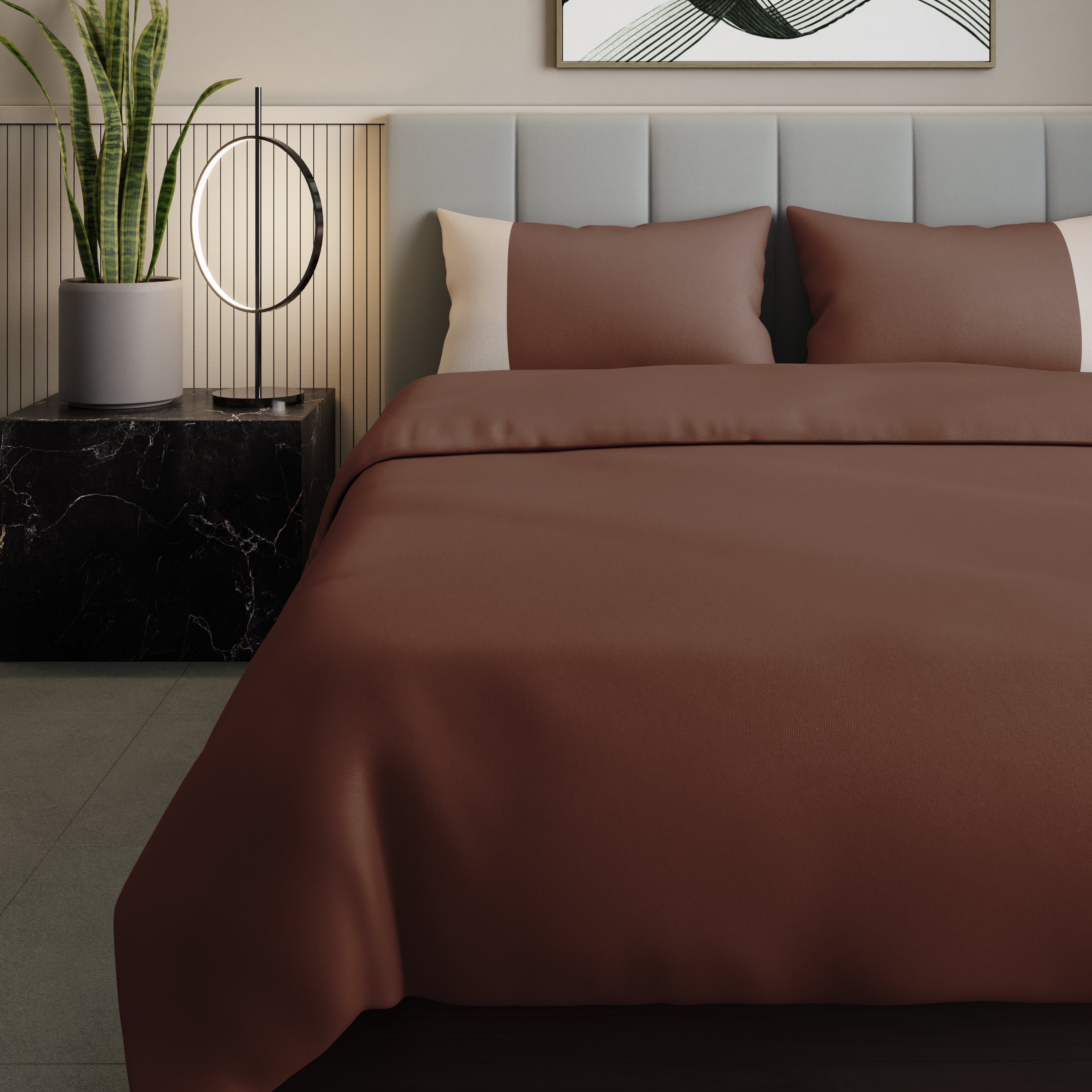 300 TC 100% Cotton - Cappuccino Bedsheet Set