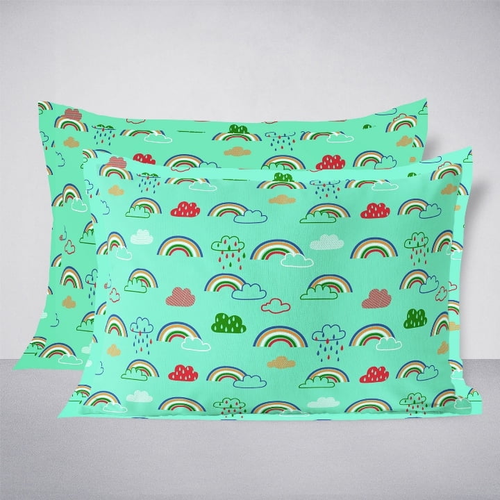 Swaas Vibgyor 100% Pure Cotton Antimicrobial Kids Pillow Covers
