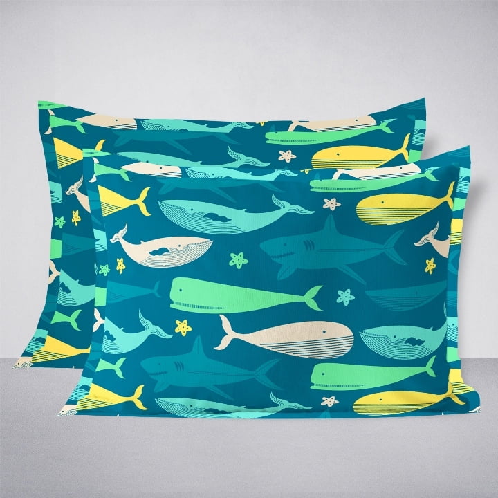 Swaas Blue Wonder 100% Pure Cotton Antimicrobial Kids Pillow Covers