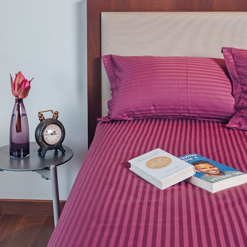 Swaas Antimicrobial 300TC Sateen Striped Pillow Covers