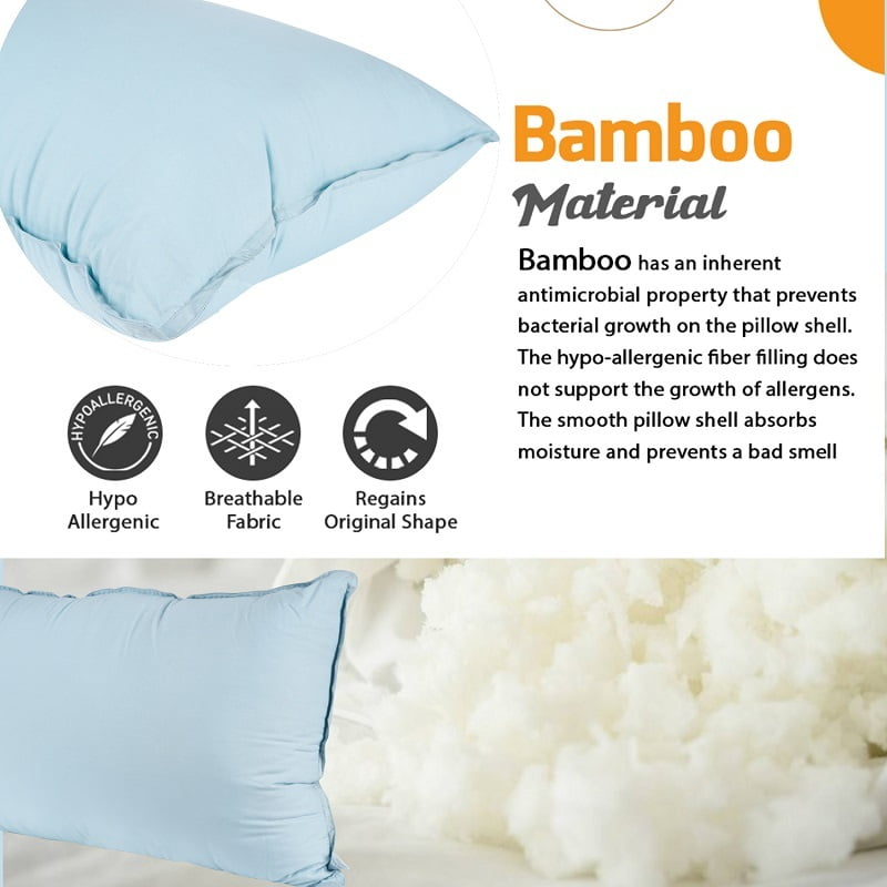 Swaas Bamboo Shell Micro Fiber Pillow - Blue