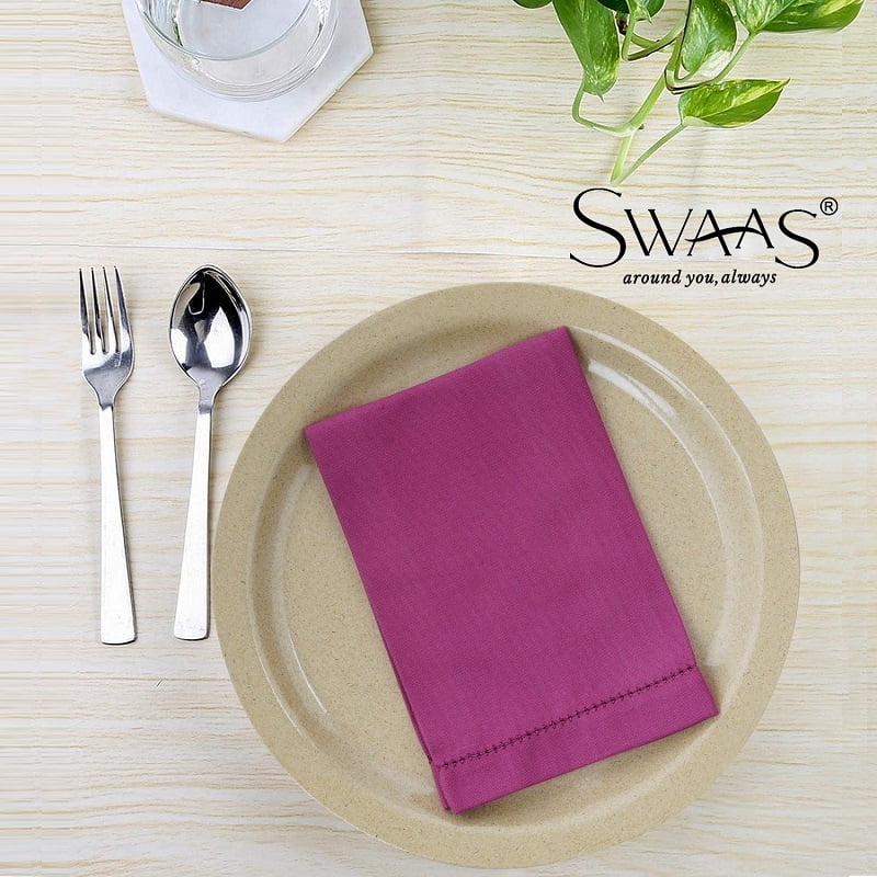 Cotton Solid Napkin - 6 Pcs Set - Dark Pink