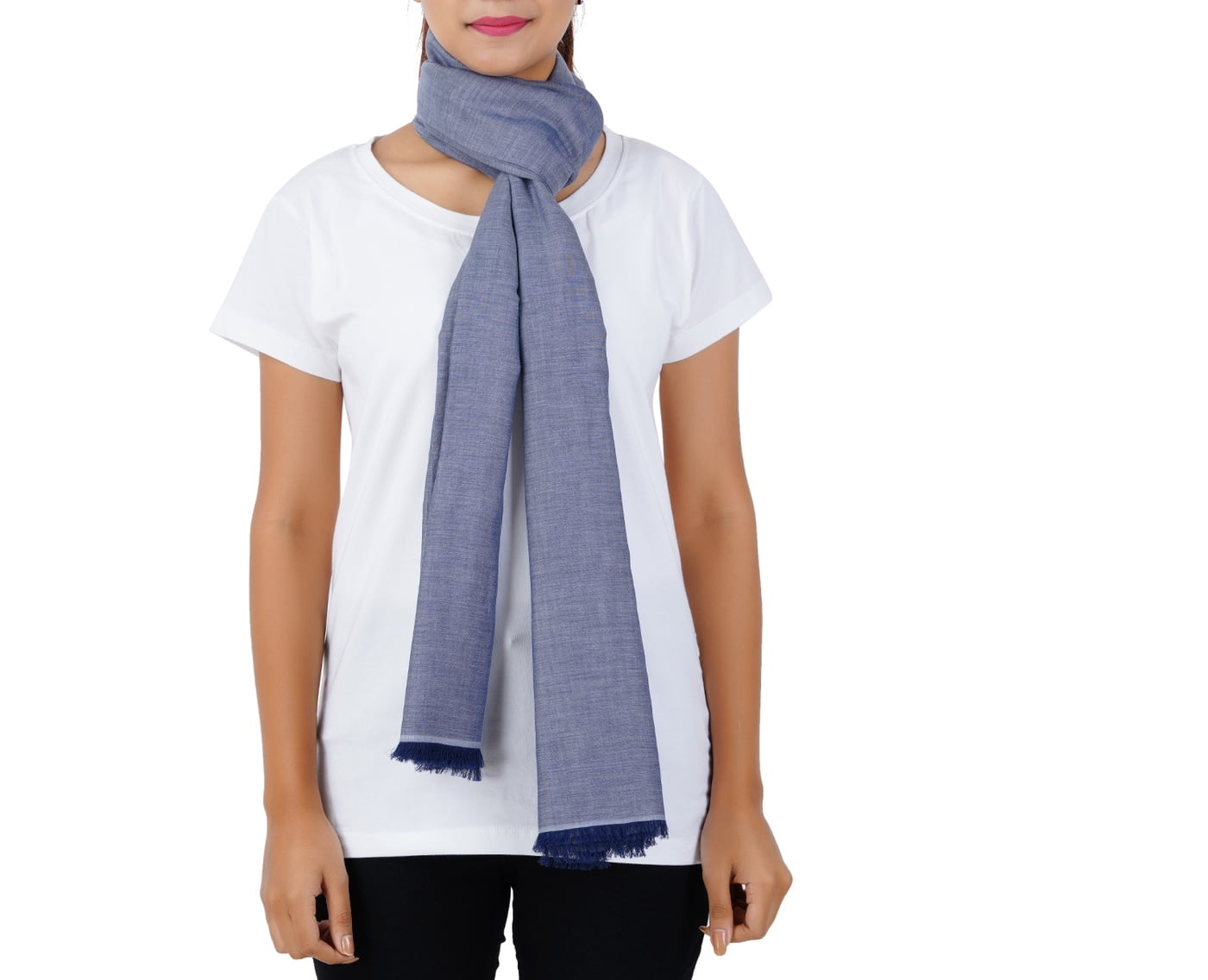 Women’s Stylish Scarf - Navy Solid, 100% Cotton