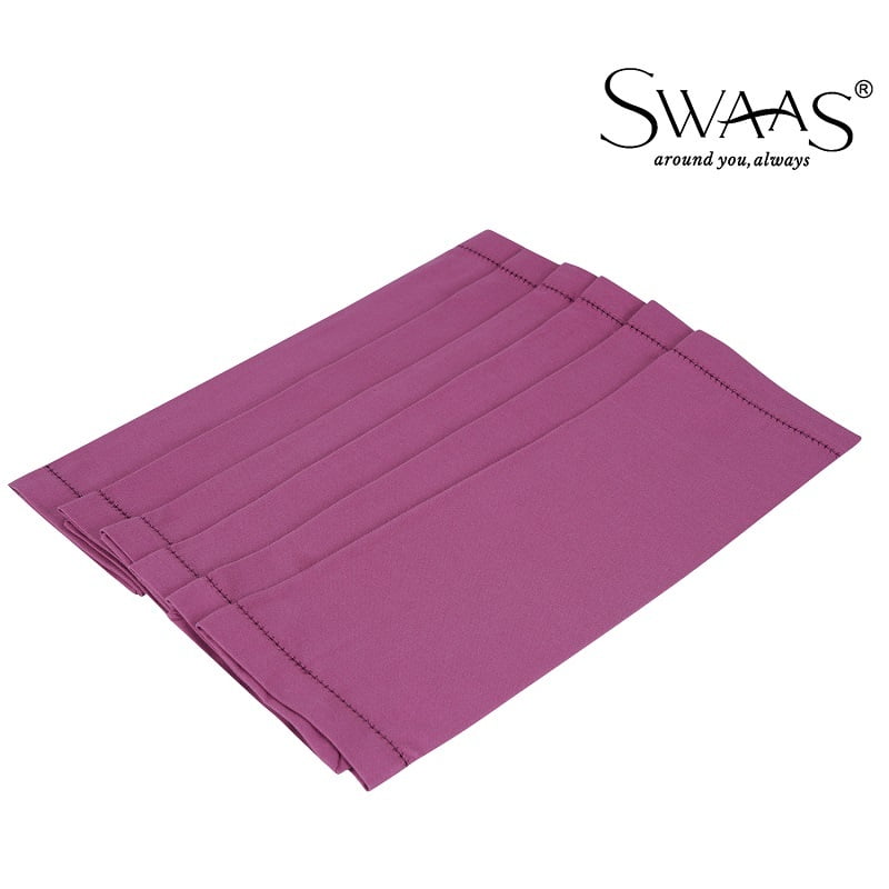 Cotton Solid Napkin - 6 Pcs Set - Dark Pink