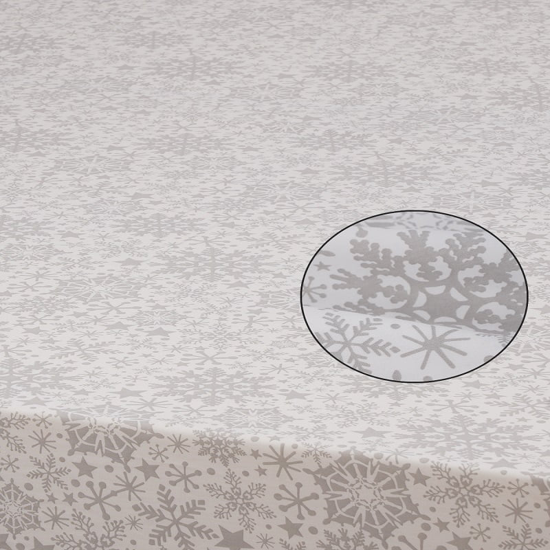 Swaas 100% Pure Cotton Snow Flake White/Grey Bedsheet Set