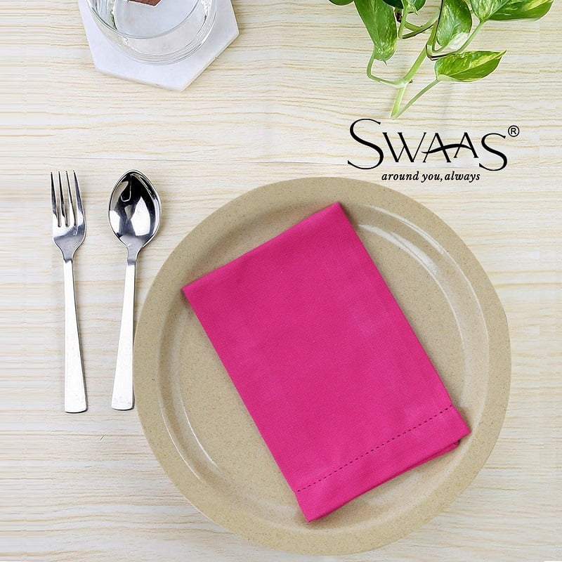 Solid Napkin, 100% Cotton - 6 Pcs Set - Pink