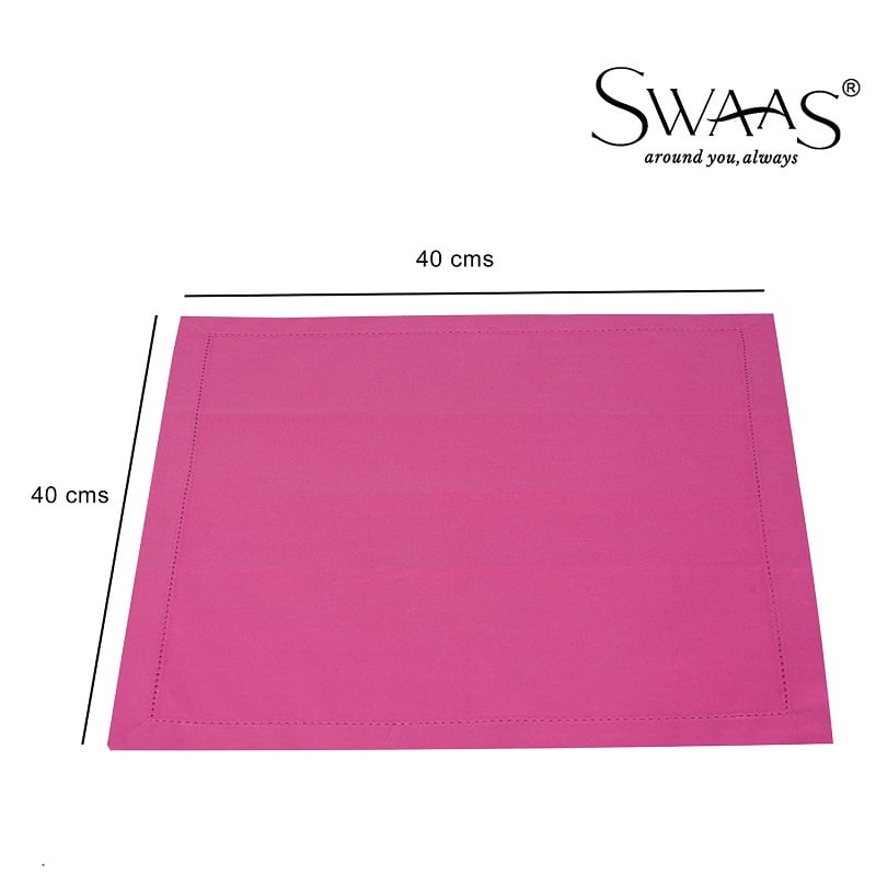 Solid Napkin, 100% Cotton - 6 Pcs Set - Pink