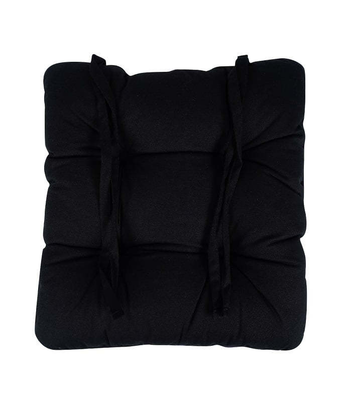 Swaas Seat Pad with ties 15" x 15" with super soft foam cushion - Black