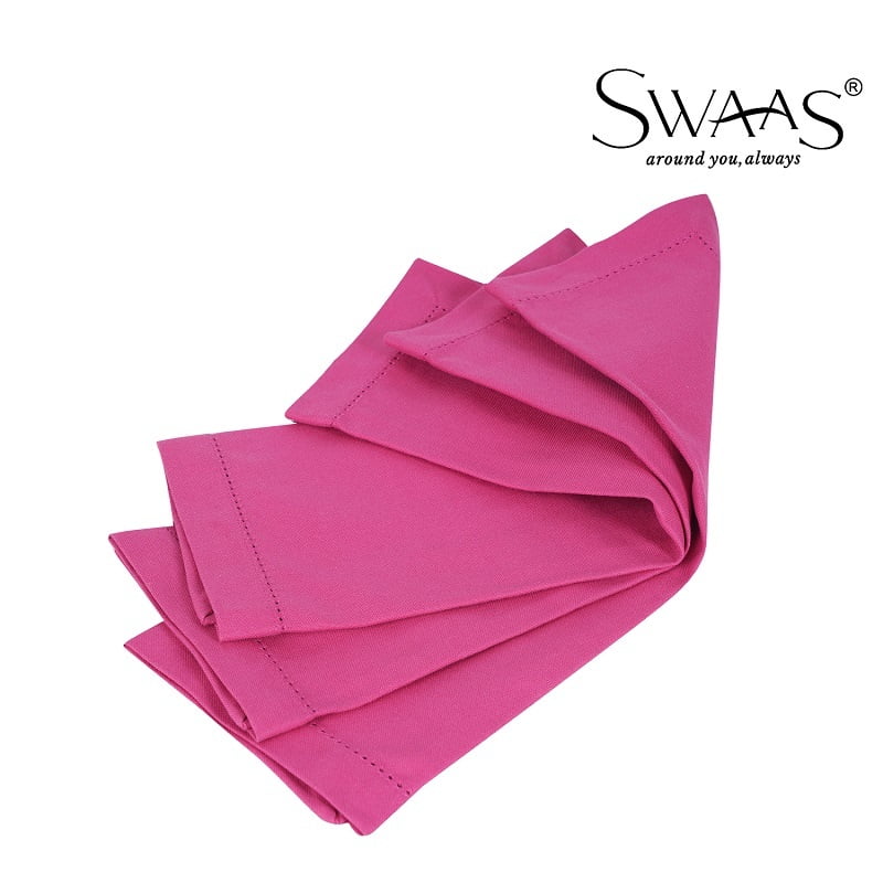 Solid Napkin, 100% Cotton - 6 Pcs Set - Pink