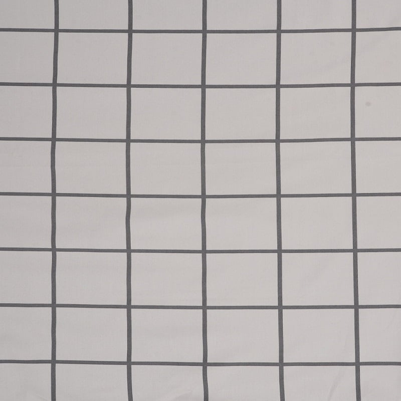 Swaas 100% Pure Cotton Window Pane Grey / Black Bedsheet Set