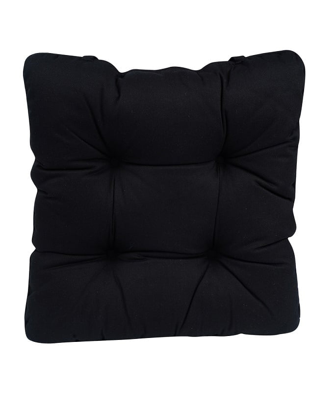 Swaas Seat Pad with ties 15" x 15" with super soft foam cushion - Black