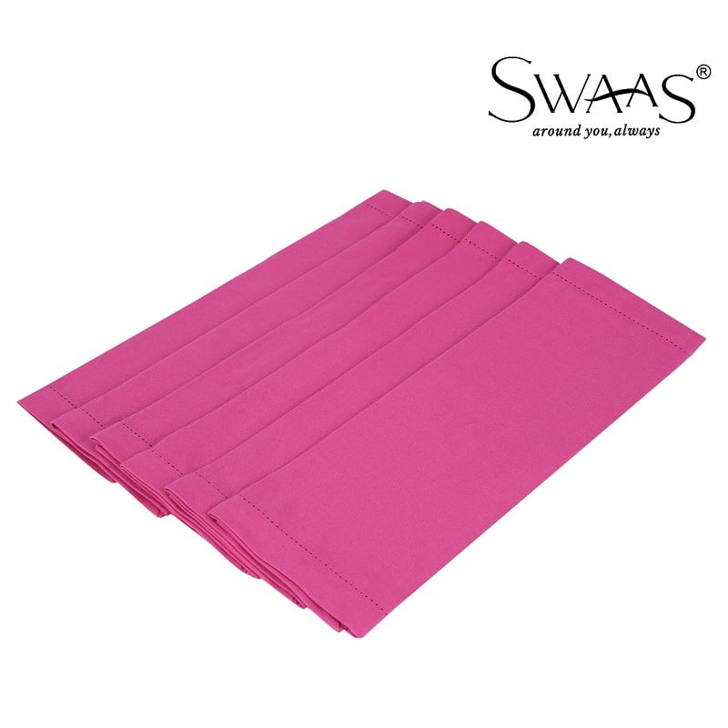 Solid Napkin, 100% Cotton - 6 Pcs Set - Pink
