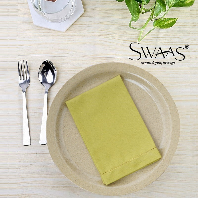 Solid Napkin, 100% Cotton - 6 Pcs Set - Yellow