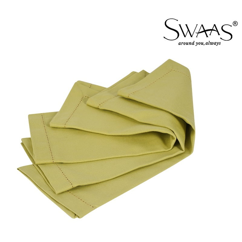 Solid Napkin, 100% Cotton - 6 Pcs Set - Yellow