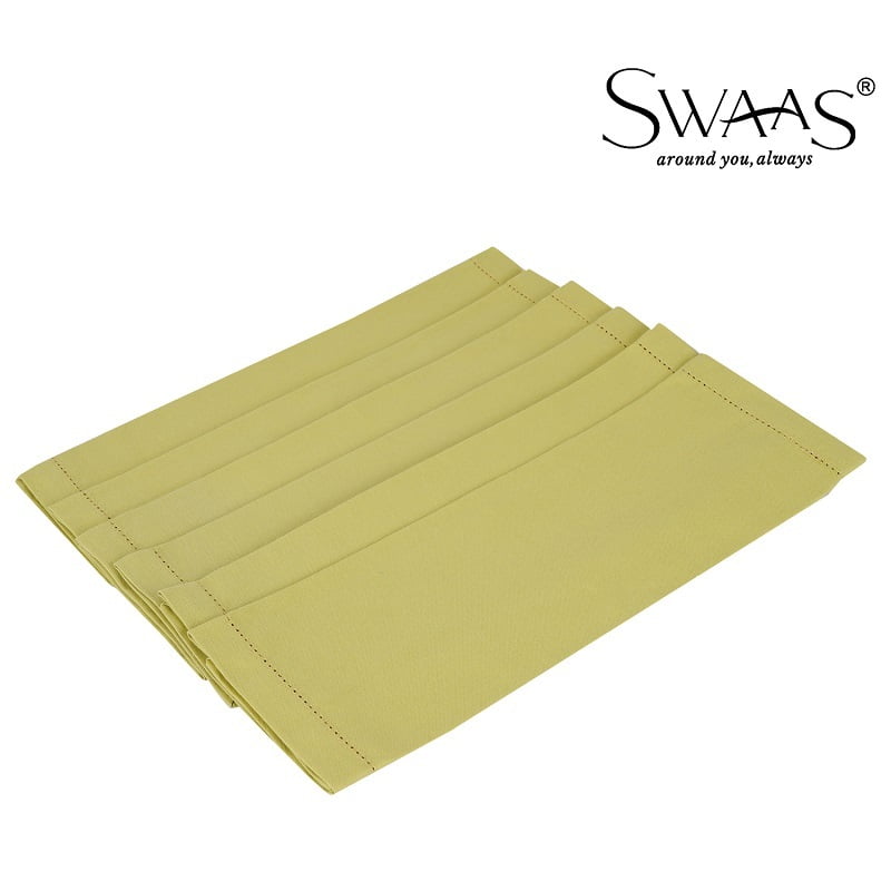 Solid Napkin, 100% Cotton - 6 Pcs Set - Yellow
