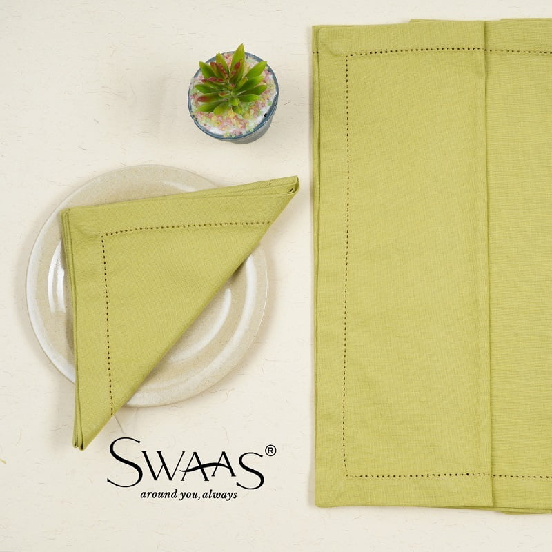 Solid Napkin, 100% Cotton - 6 Pcs Set - Yellow