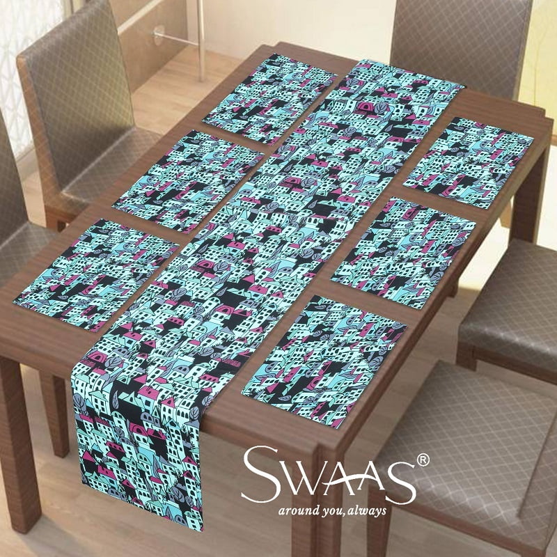Building Blocks Printed Table Runner, 100% Cotton
