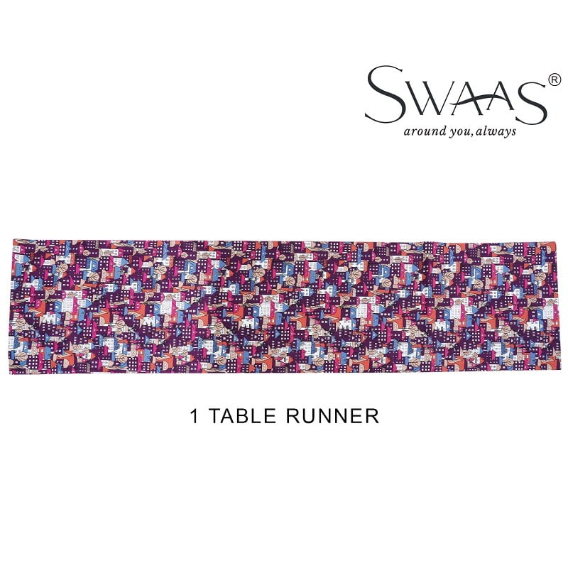 Building Blocks Printed Table Runner, 100% Cotton