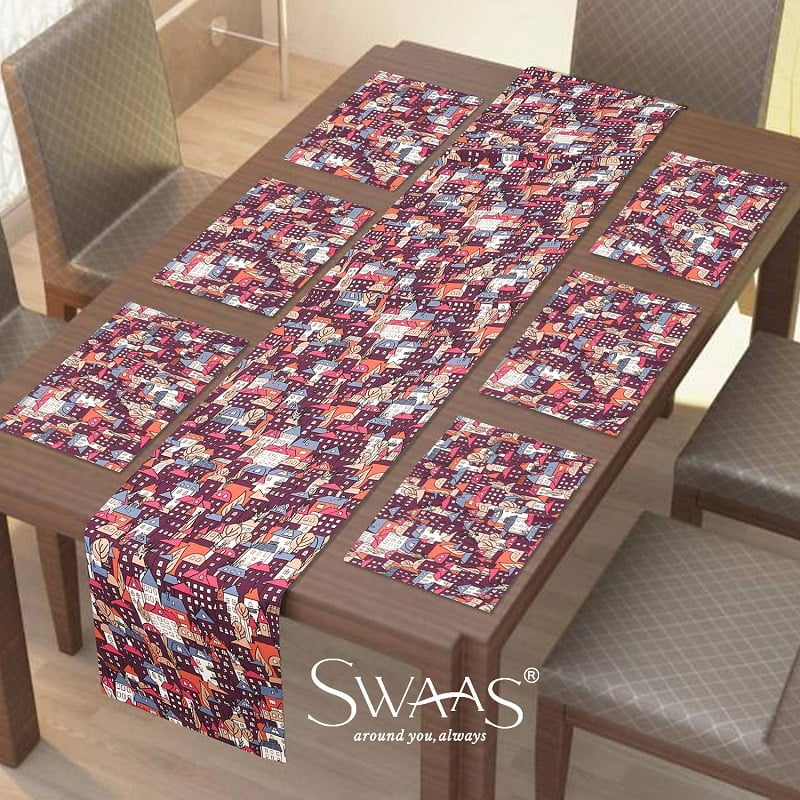 Building Blocks Printed Table Runner, 100% Cotton