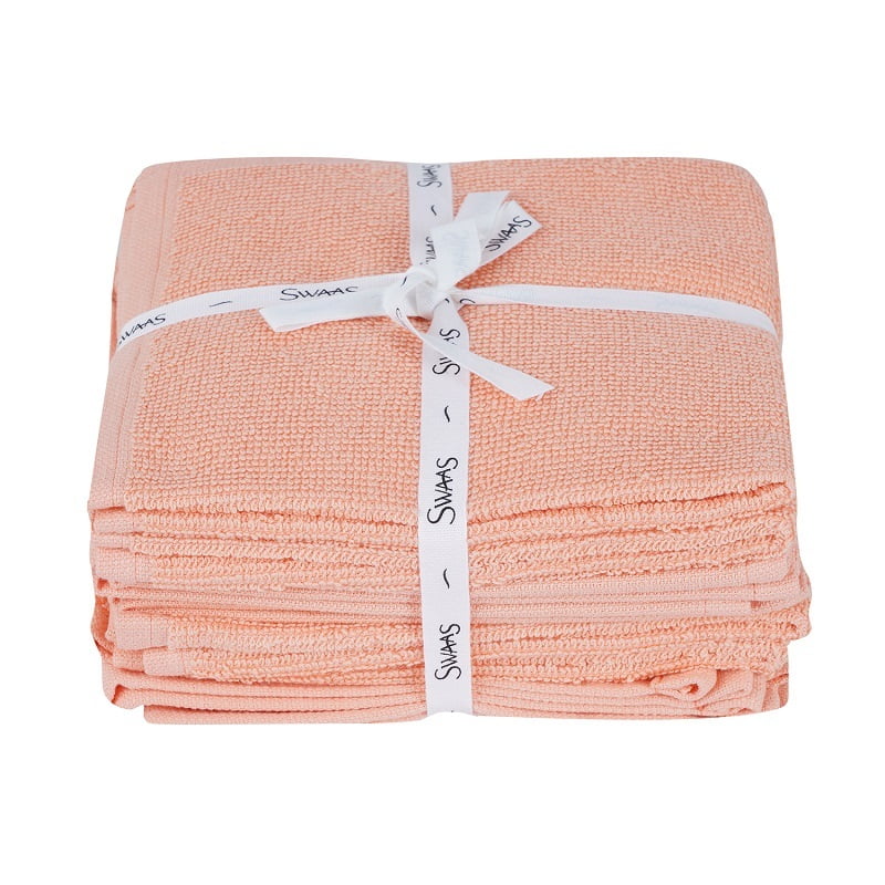 Cotton Terry Dish Cloth - Salmon - Set of 8, 100% Cotton
