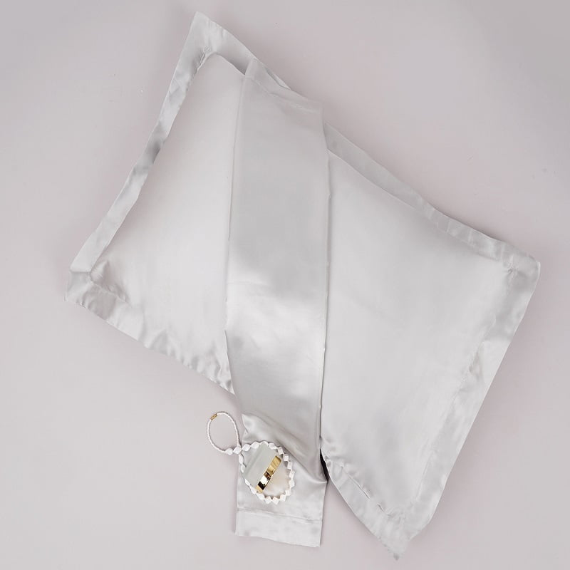 Swaas 100% Mulberry Silk Silver Pillow Cases - Set of 2