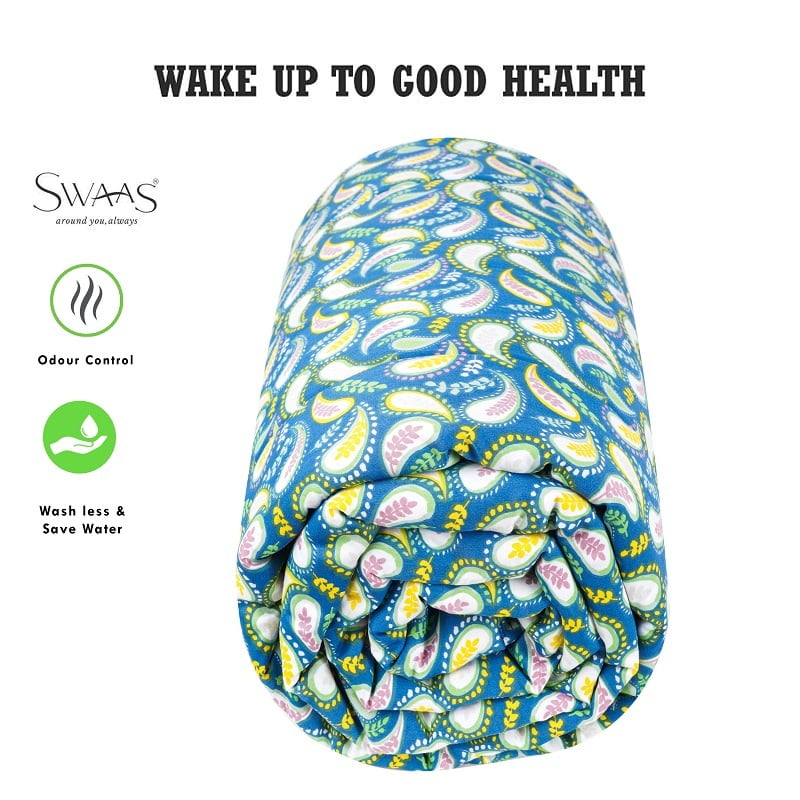 Swaas 100% Pure Cotton Paisley Dark Blue / Dark Green Reversible Quilt