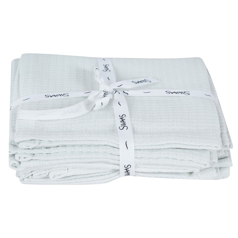 100% Cotton Waffle Dish Cloth Honeycomb Design - Light Grey - Set of 8