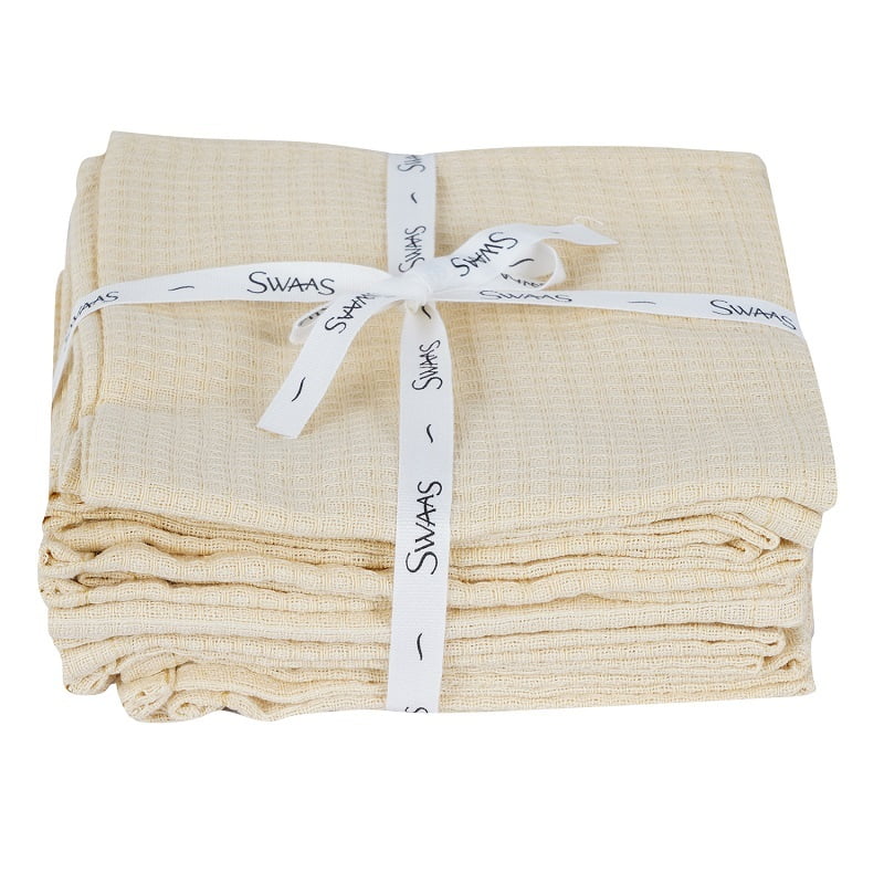 Pure Cotton Waffle Dish Cloth Honeycomb Design - Pistachio Shell - Set of 8