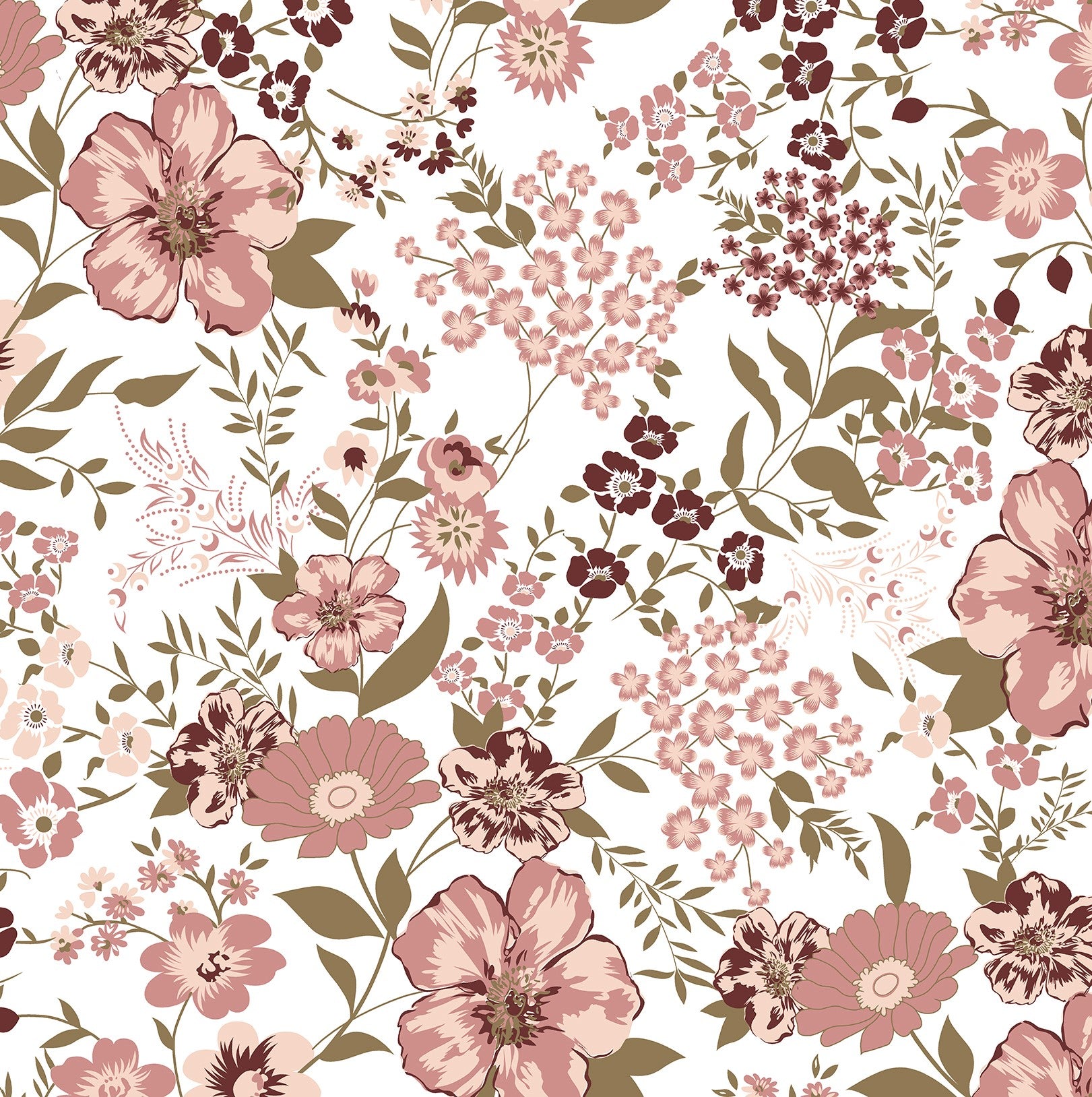 200 TC 100% Pure Cotton Garden Gala Pink Bedsheet Set