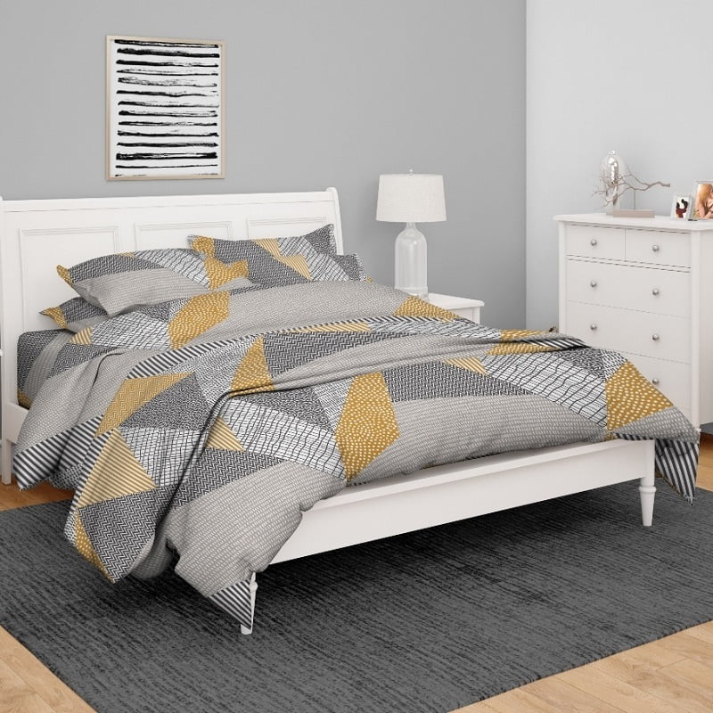 Antimicrobial 100% Pure Cotton Mix Geo Pattern Bedsheet Set