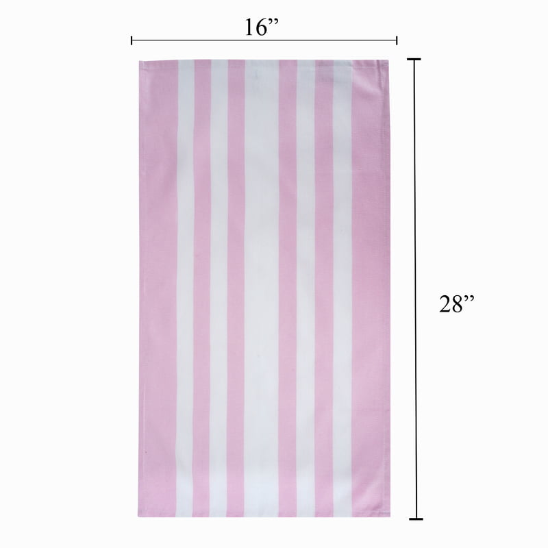 Pink Band Kitchen Towel, 100% Cotton - Set of 6