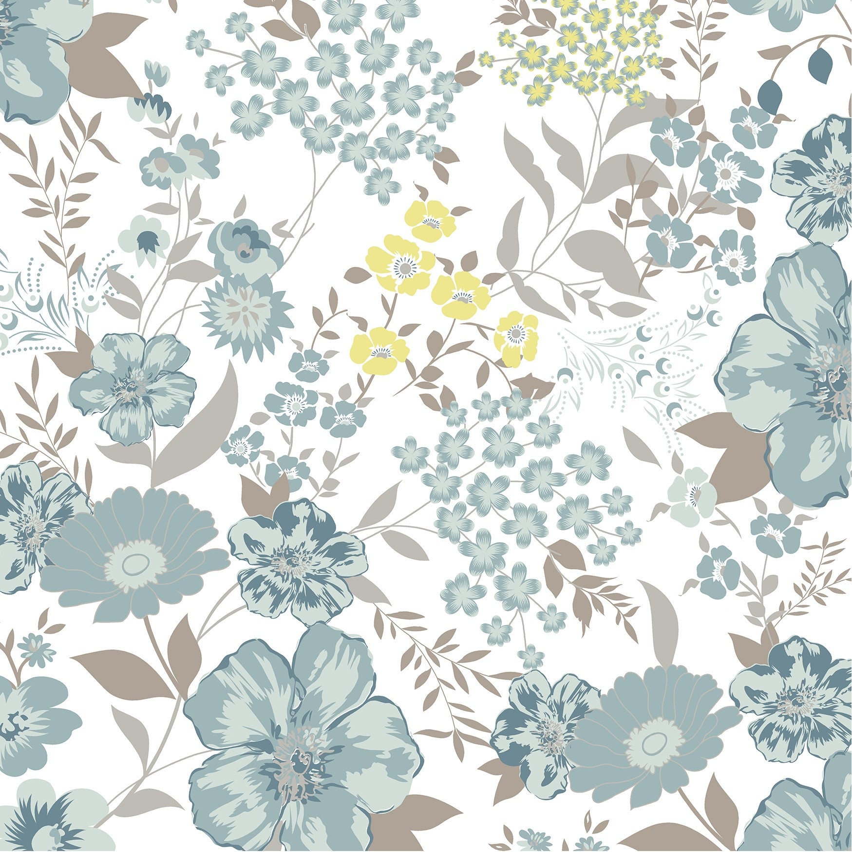 200 TC 100% Pure Cotton Garden Gala Blue Bedsheet Set