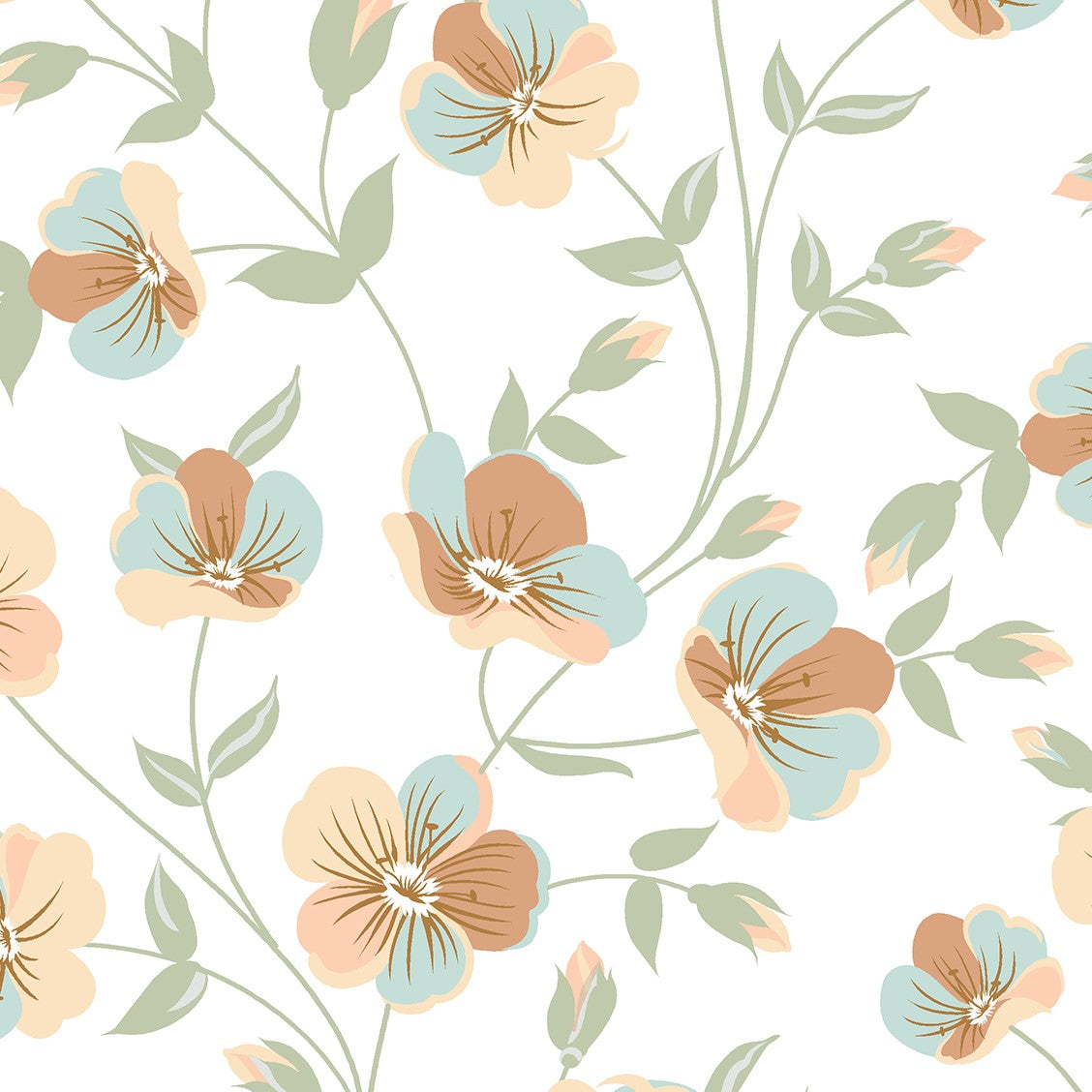 200 TC 100% Pure Cotton Petal Parade Blue Bedsheet Set