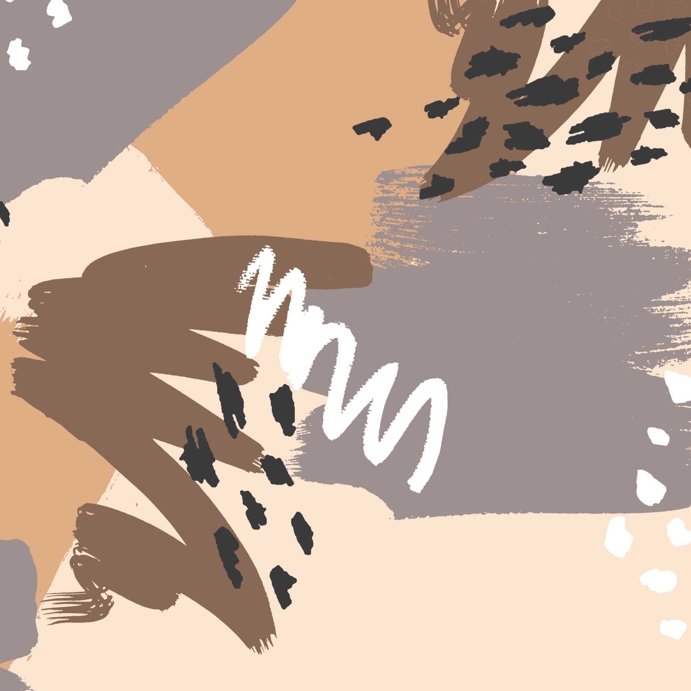 200 TC 100% Pure Cotton Abstract Brushstrokes Brown Bedsheet Set