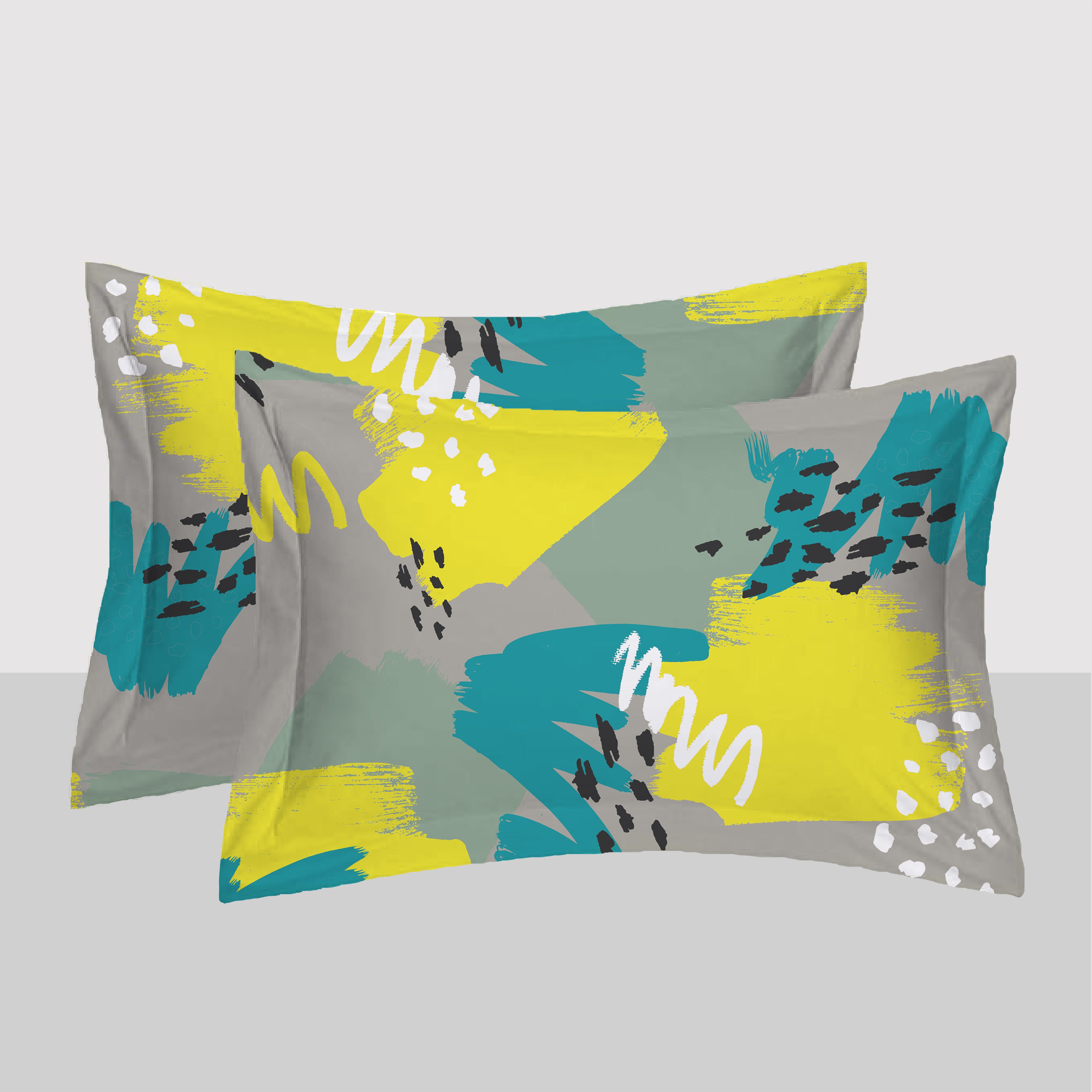 Swaas 100% Pure Cotton Abstract Brushstrokes Pillow Covers